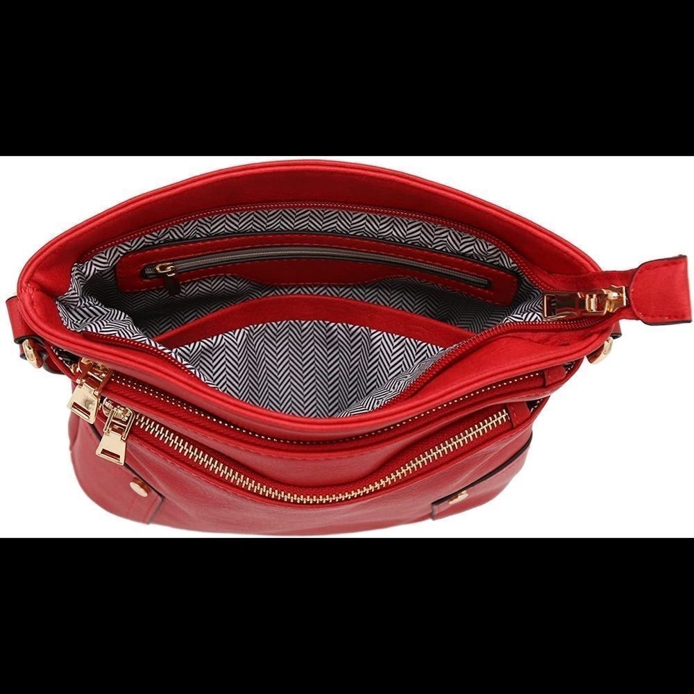 Alyssa Nicole Triple Zip Pocket Large Crossbody Bag - Picture 8 of 9